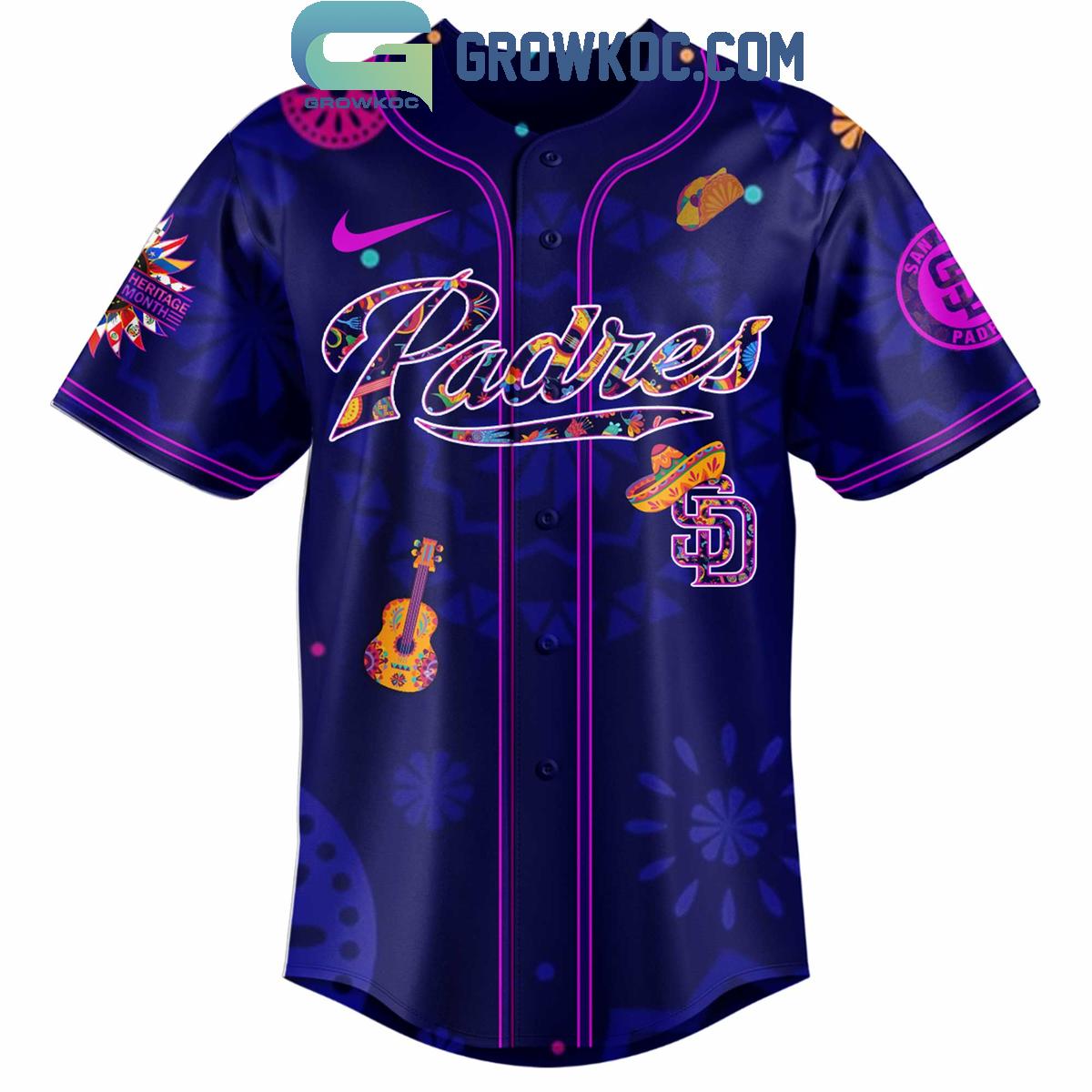 San Diego Padres Hispanic Heritage Celebrations 2025 Baseball Jersey baseball jersey product view 2