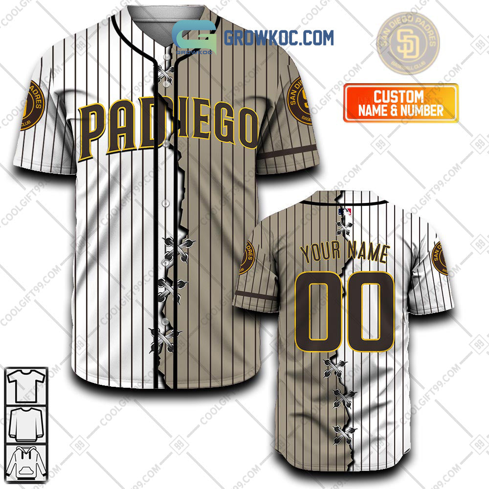 San Diego Padres MLB Personalized Mix Baseball Jersey baseball jersey product view 1