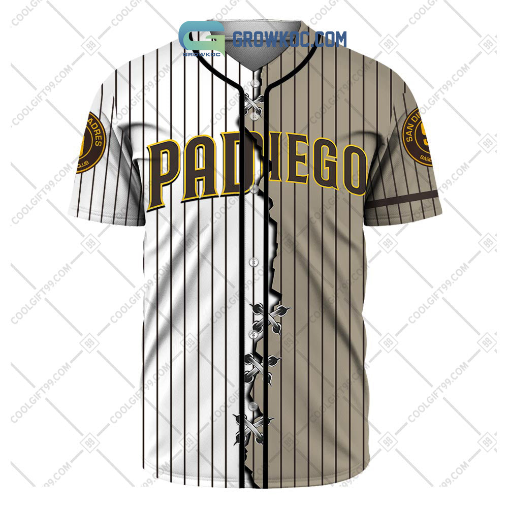 San Diego Padres MLB Personalized Mix Baseball Jersey baseball jersey product view 2