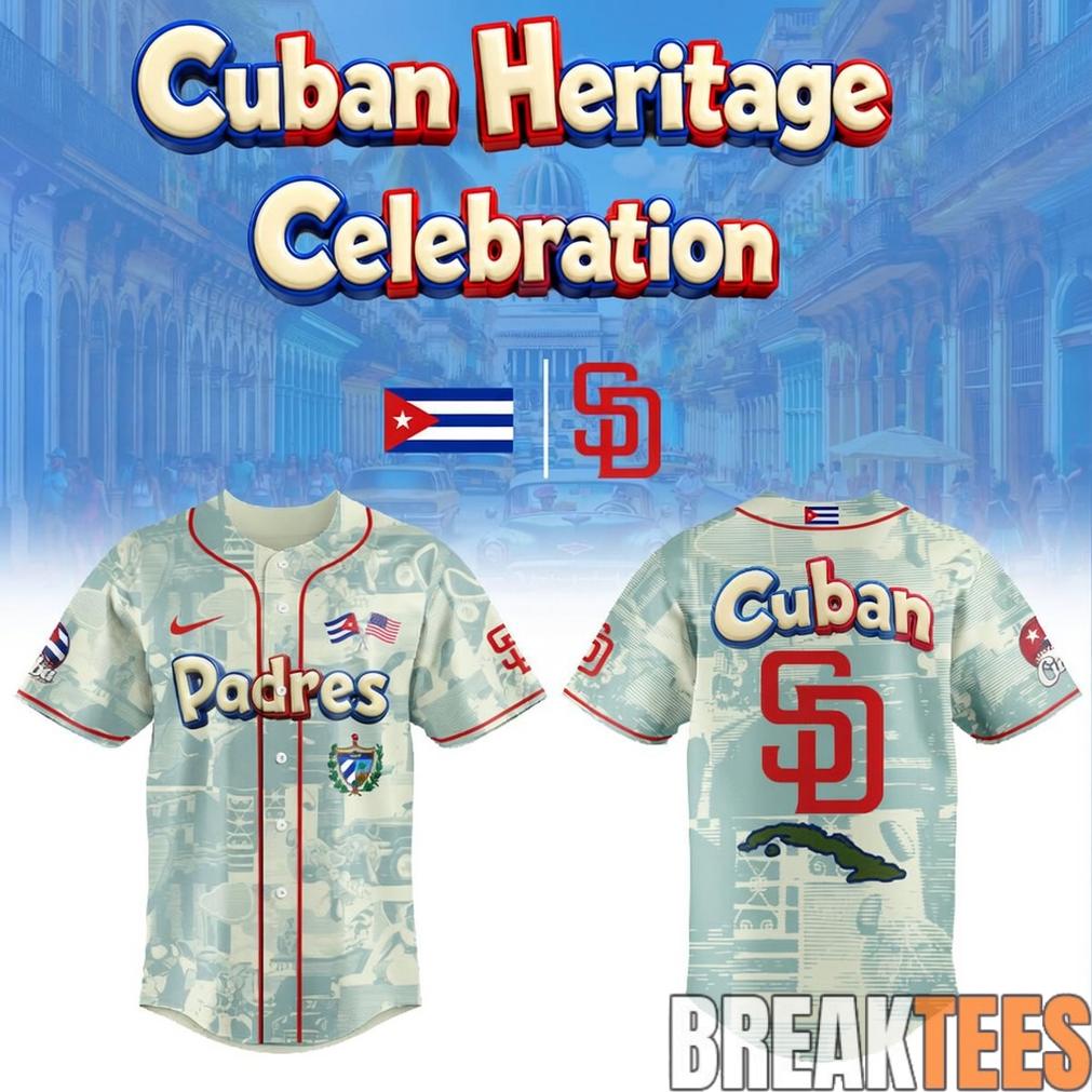 San Diego Padres x Cuba Heritage Night 2026 Celebration Baseball Jersey baseball jersey product view 1