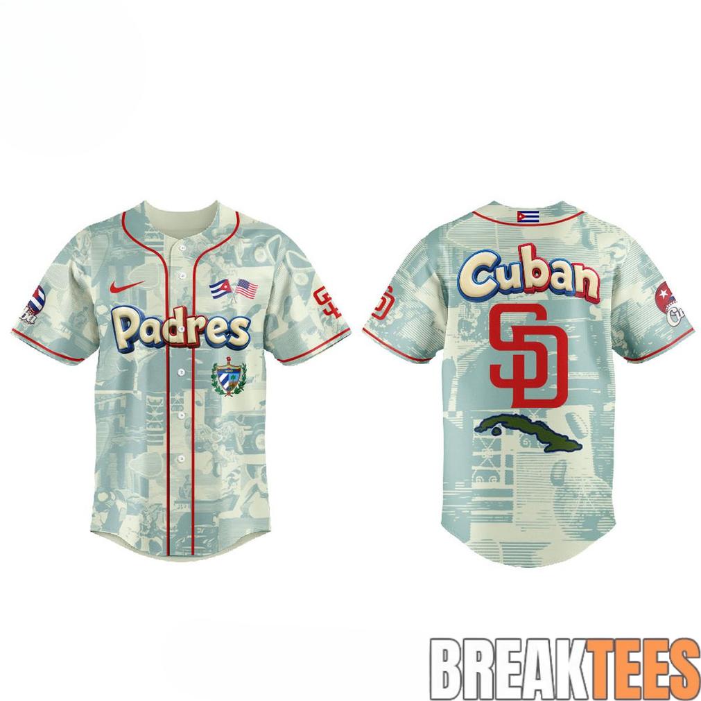 San Diego Padres x Cuba Heritage Night 2026 Celebration Baseball Jersey baseball jersey product view 2
