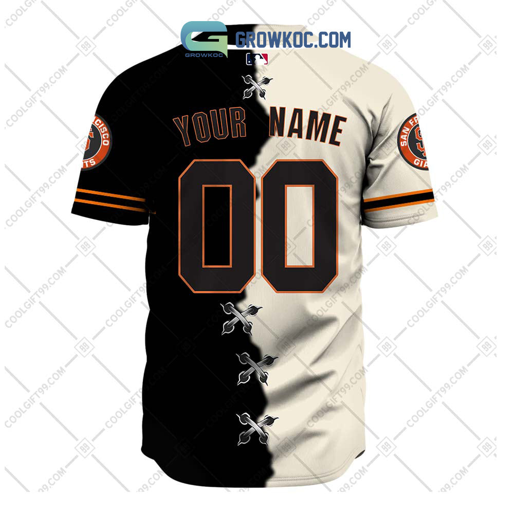 San Francisco Giants MLB Personalized Mix Baseball Jersey baseball jersey product view 3