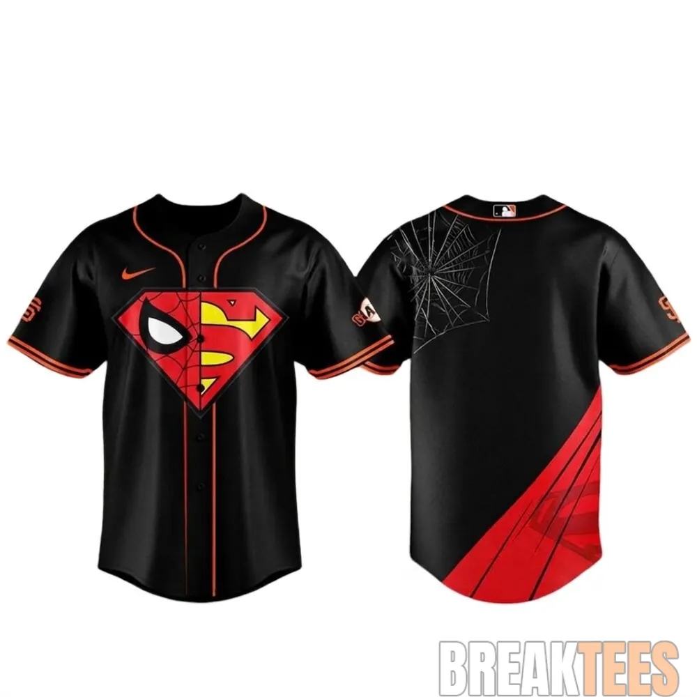 San Francisco Giants Spiderman Superman Mashup 2026 Baseball Jersey Unisex T-shirt, Sweatshirt, Hoodie, Long Sleeve Tee - T-Shirt, Sweatshirt, Hoodie