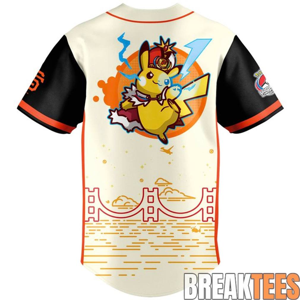 San Francisco Giants x Pokmon Worlds Night Special Baseball Jersey baseball jersey product view 2