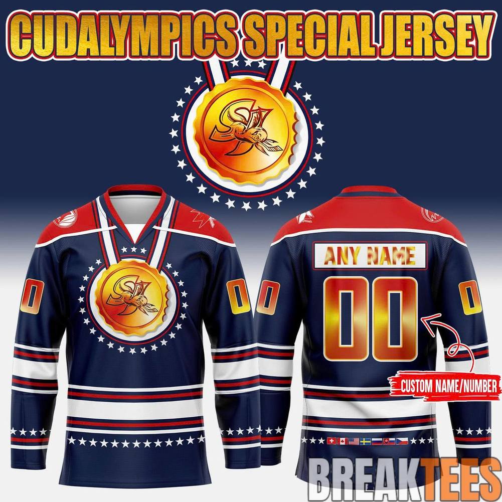 San Jose Barracuda 2026 Cudalympics Custom Hockey Jersey Unisex T-shirt, Sweatshirt, Hoodie, Long Sleeve Tee - T-Shirt, Sweatshirt, Hoodie