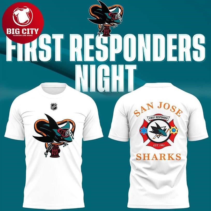 San Jose Sharks 2026 Hockey First Responders Night Two Sided Shirt Unisex T-shirt, Sweatshirt, Hoodie, Long Sleeve Tee - T-Shirt, Sweatshirt, Hoodie