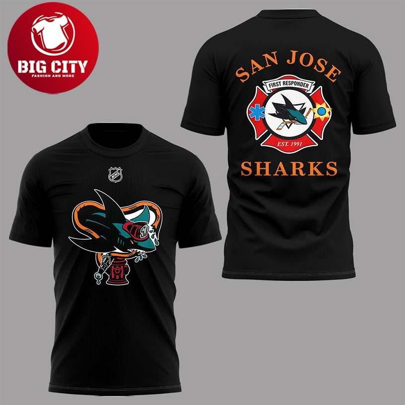 San Jose Sharks First Responders 2025-2026 Night Two Sided Shirt Unisex T-shirt, Sweatshirt, Hoodie, Long Sleeve Tee - T-Shirt, Sweatshirt, Hoodie