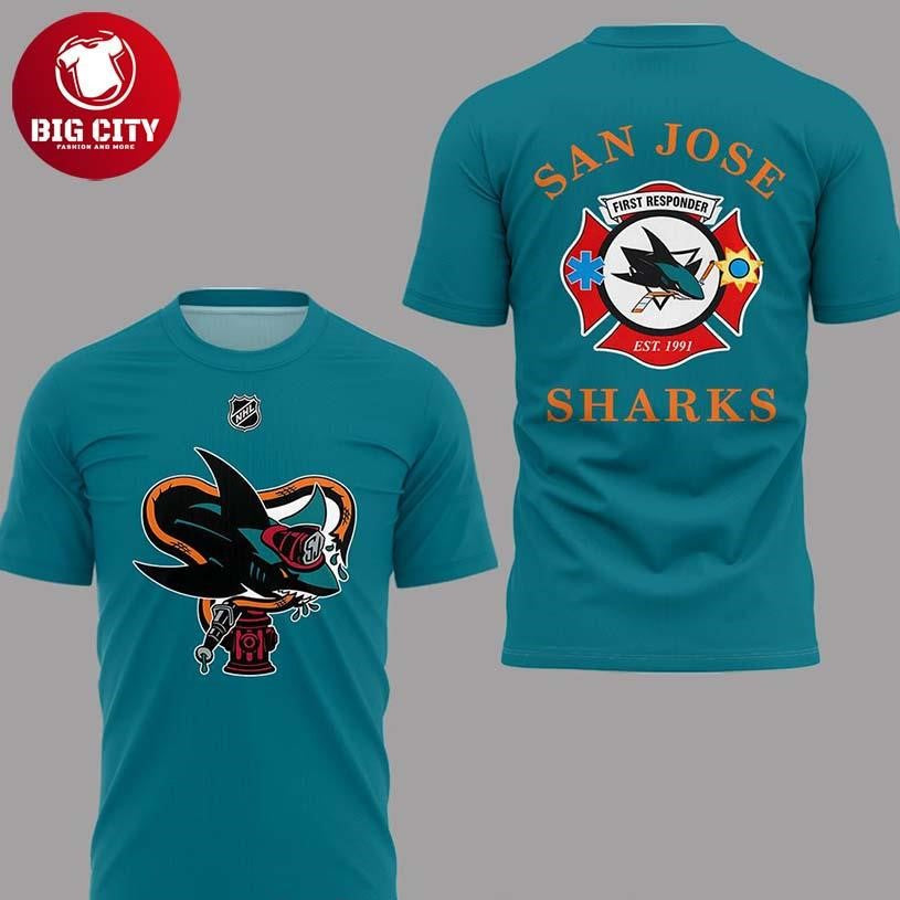 San Jose Sharks First Responders Night 2026 Celebrate New Year Two Sided Shirt Unisex T-shirt, Sweatshirt, Hoodie, Long Sleeve Tee - T-Shirt, Sweatshirt, Hoodie