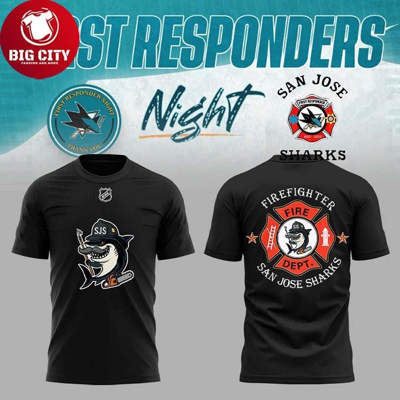 San Jose Sharks Hockey First Responders Night 2026 Two Sided Shirt Unisex T-shirt, Sweatshirt, Hoodie, Long Sleeve Tee - T-Shirt, Sweatshirt, Hoodie