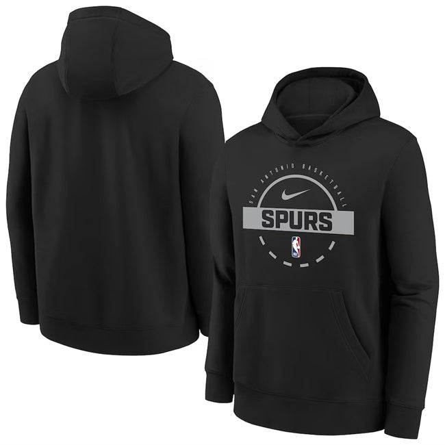San Antonio Spurs Black 2025 26 Practice Club Pullover Hoodie Basketball Jersey basketball jersey product view 1