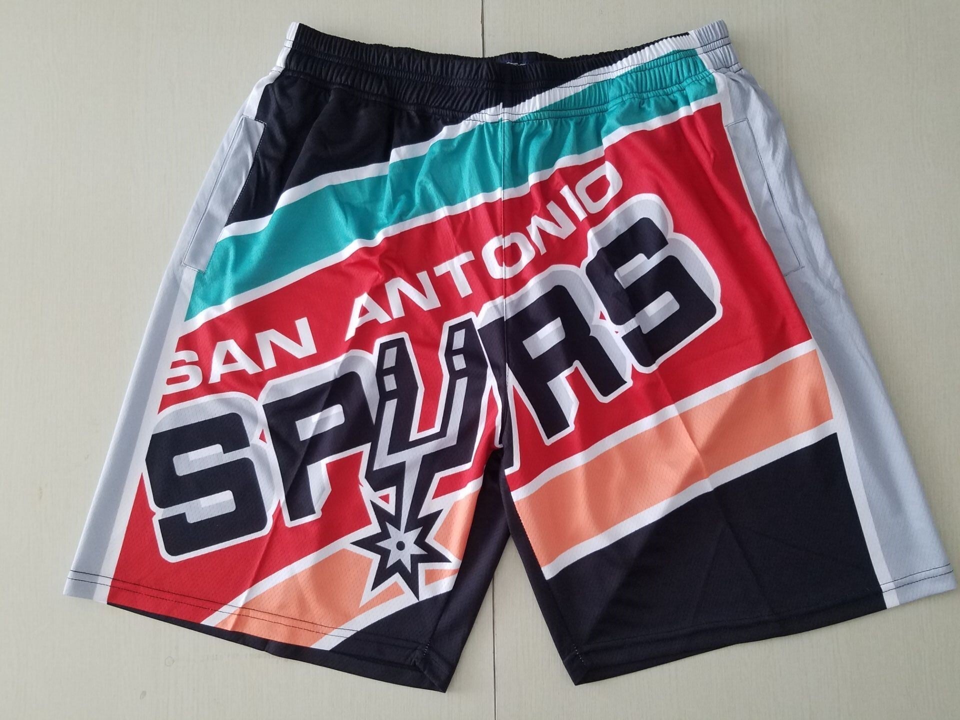 San Antonio Spurs Spurs Mitchell&ness Shorts Basketball Jersey basketball jersey product view 1