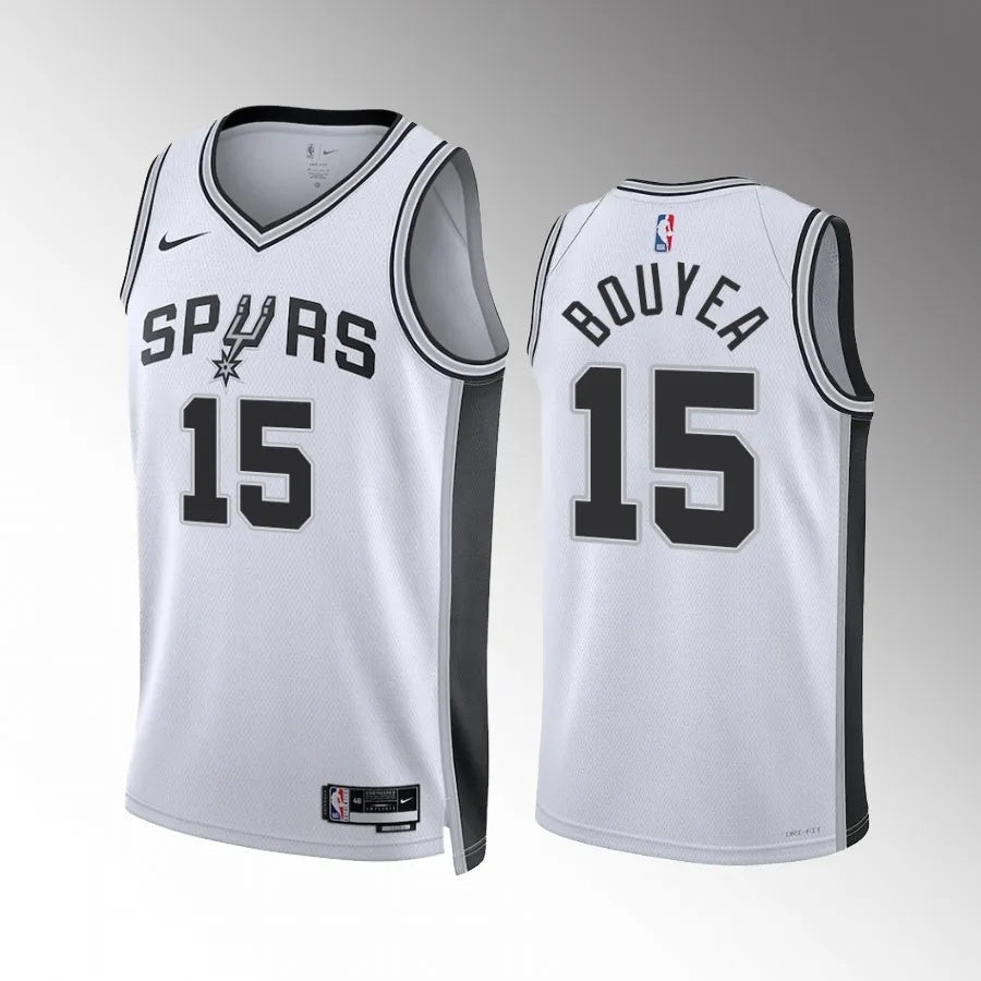 San Antonio Spurs #15 Jamaree Bouyea White Association Edition Men Jersey Style 1 Basketball Jersey basketball jersey product view 1