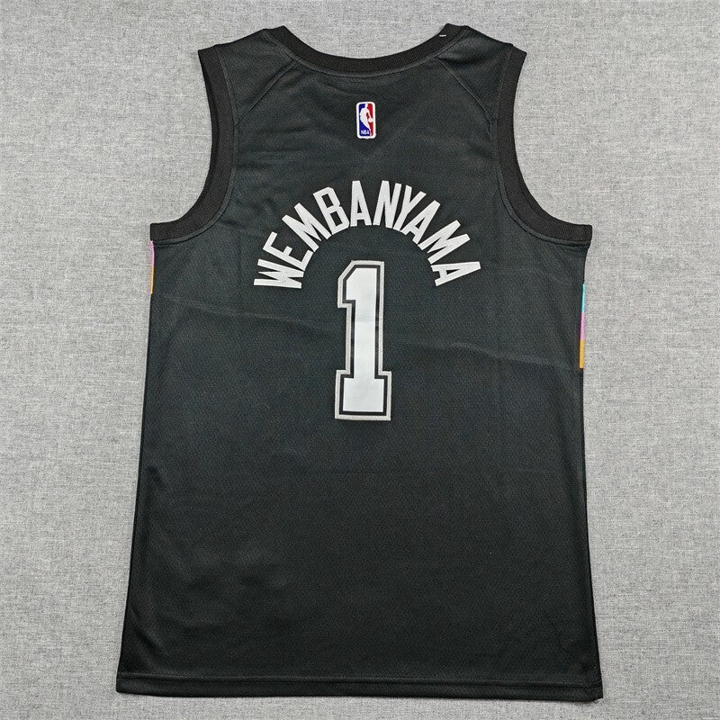 San Antonio Spurs #1 Victor Wembanyama 26 Spurs 1 Black City Edition Style 1 Basketball Jersey basketball jersey product view 1