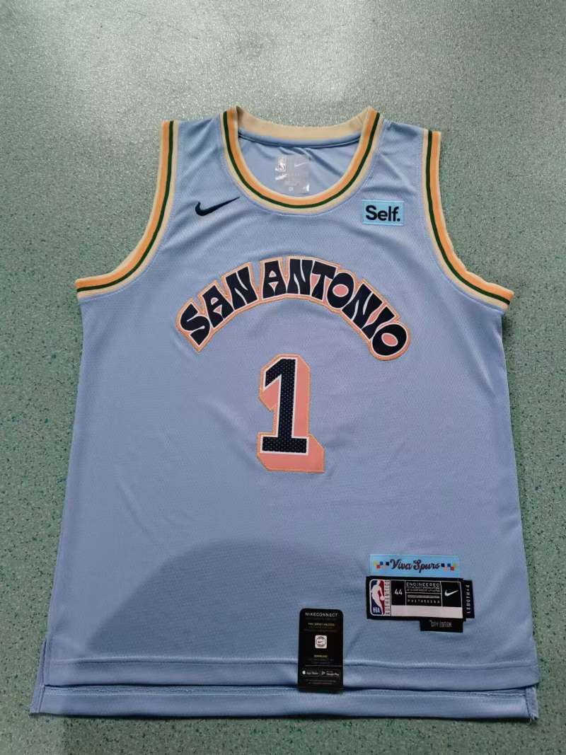 San Antonio Spurs #1 Victor Wembanyama New Season Spurs 1 City Style 2 Basketball Jersey basketball jersey product view 1
