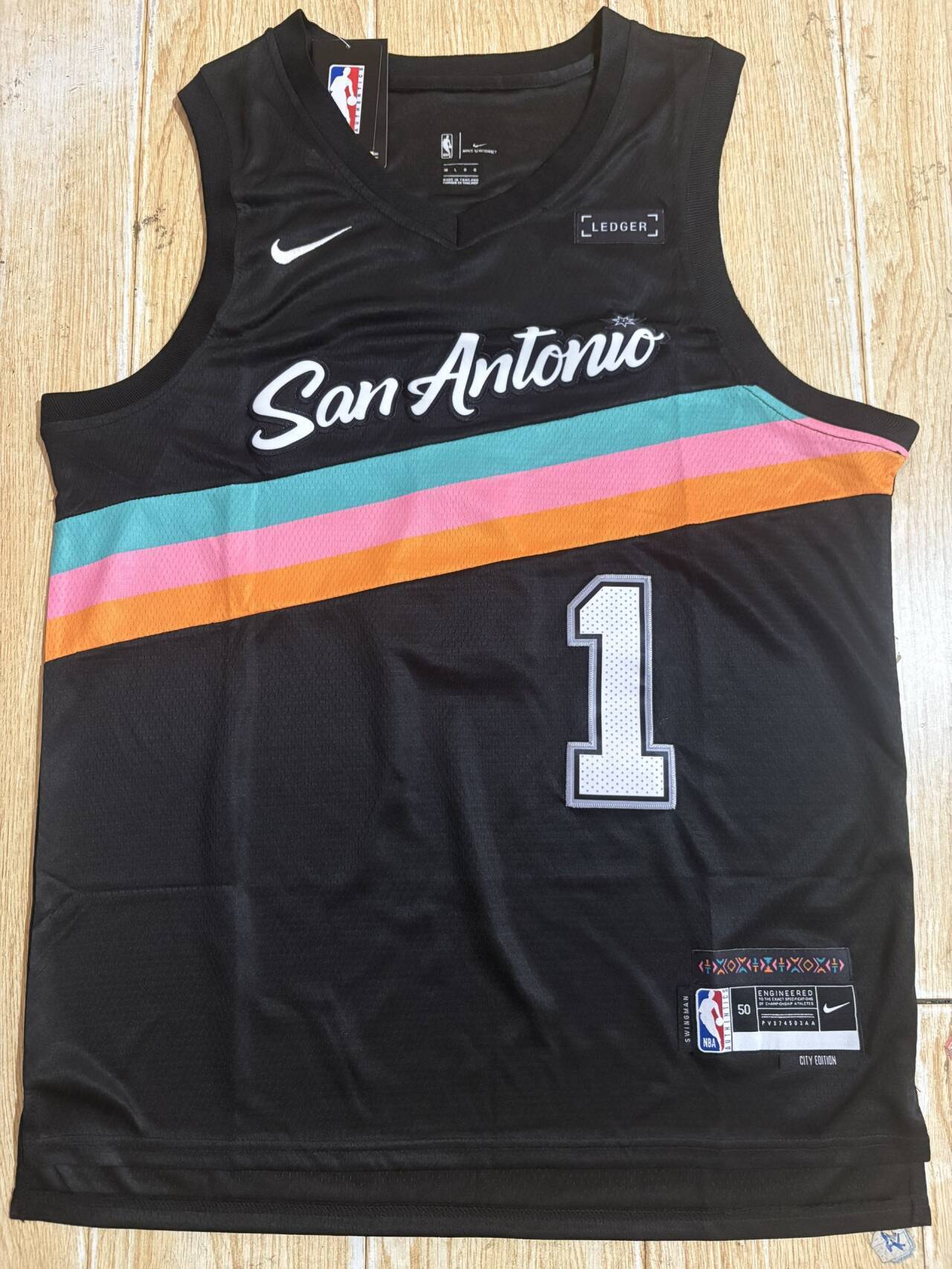 San Antonio Spurs #1 Victor Wembanyama Spurs 1 City Edition Style 2 Basketball Jersey basketball jersey product view 1