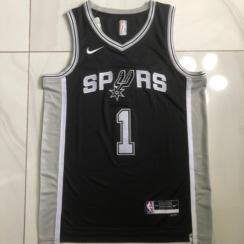 San Antonio Spurs #1 Victor Wembanyama Spurs 1 # Black s-xxl Style 2 Basketball Jersey basketball jersey product view 1
