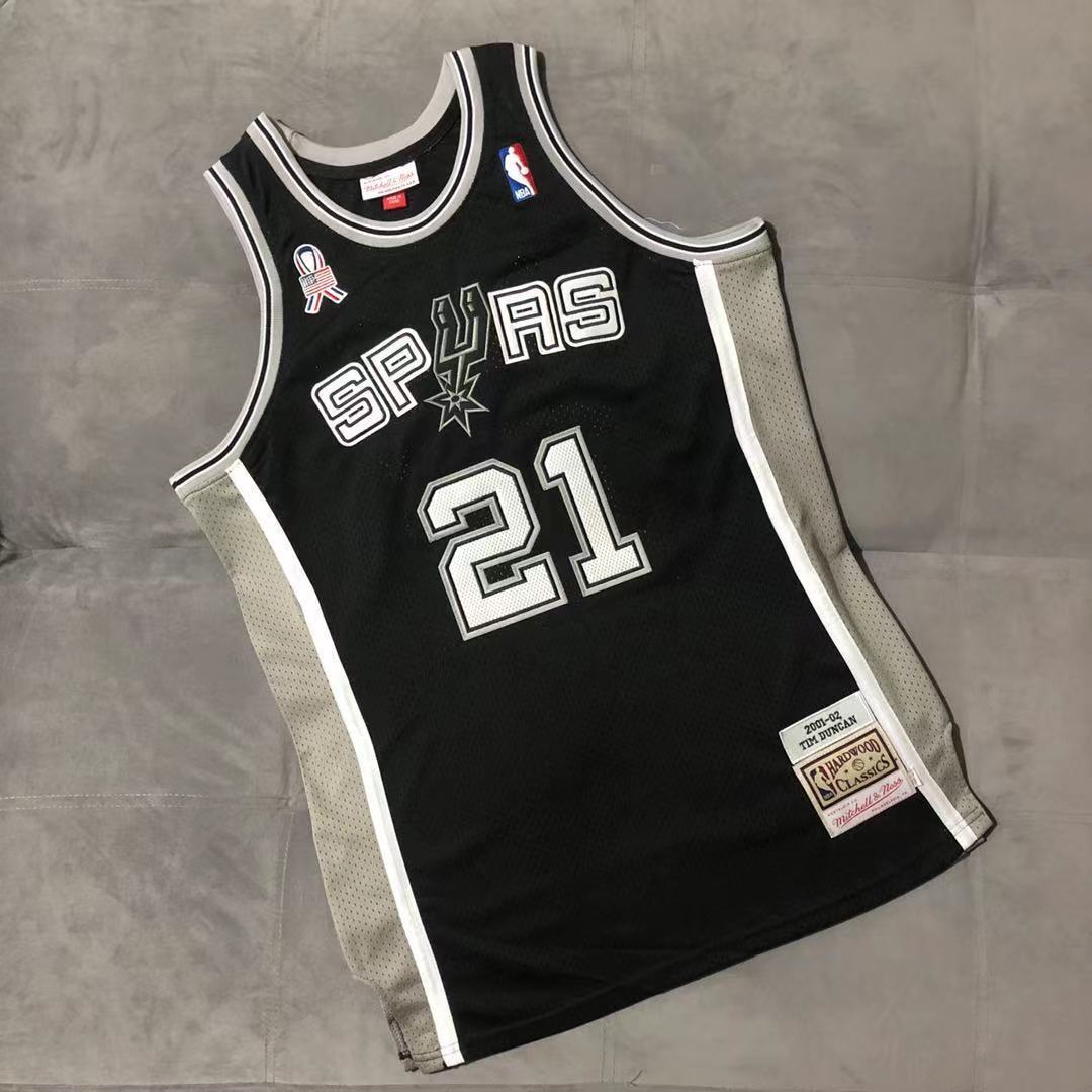 San Antonio Spurs #21 Tim Duncan 2001-02 Authentic jersey black Style 3 Basketball Jersey basketball jersey product view 1
