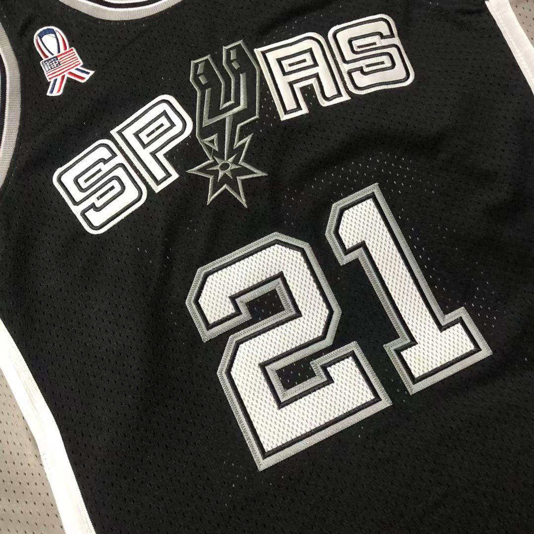 San Antonio Spurs #21 Tim Duncan 2001-02 Authentic jersey black Style 4 Basketball Jersey basketball jersey product view 1