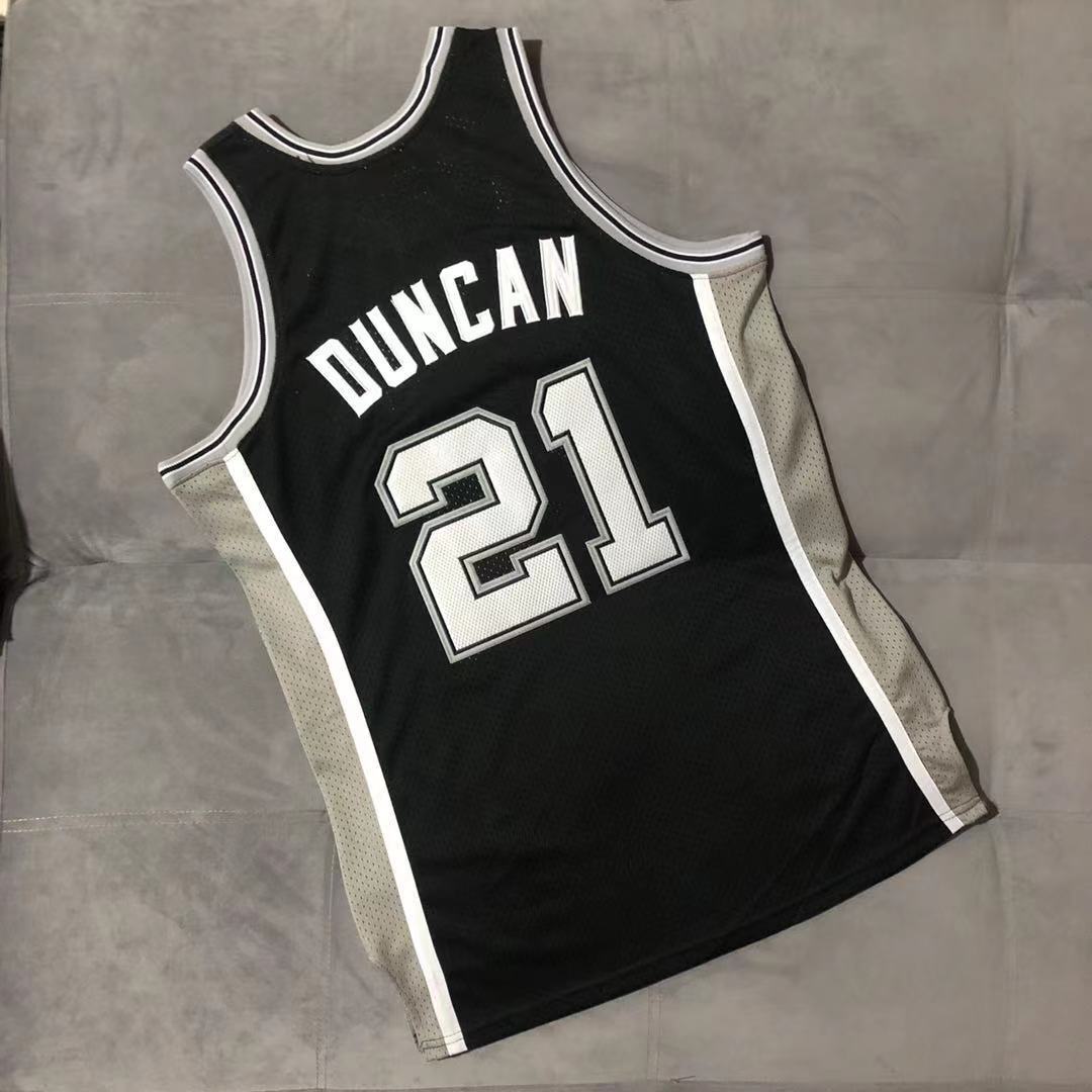 San Antonio Spurs #21 Tim Duncan 2001-02 Authentic jersey black Style 9 Basketball Jersey basketball jersey product view 1