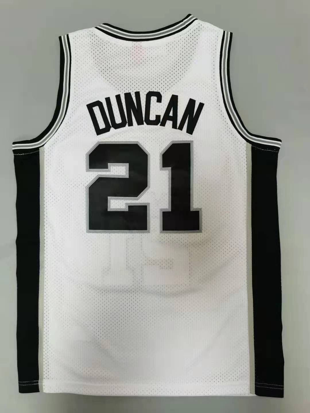 San Antonio Spurs #21 Tim Duncan Spurs 21# Retro -98-99 White Style 1 Basketball Jersey basketball jersey product view 1