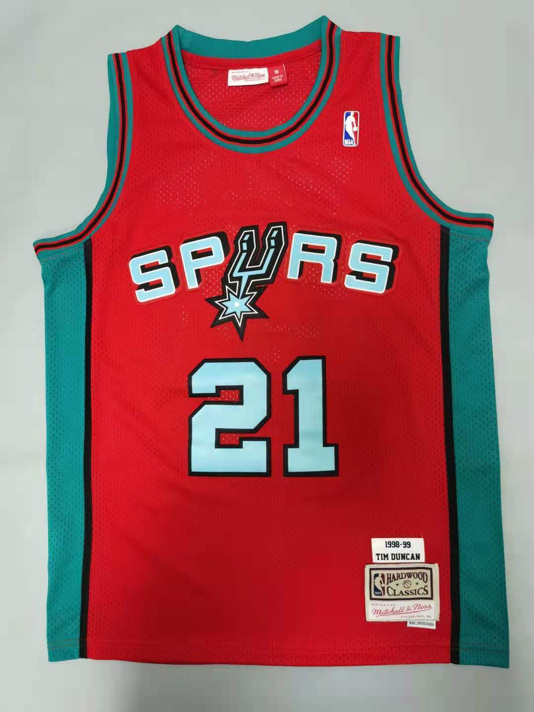 San Antonio Spurs #21 Tim Duncan Spurs 21# Retro - Red Style 2 Basketball Jersey basketball jersey product view 1