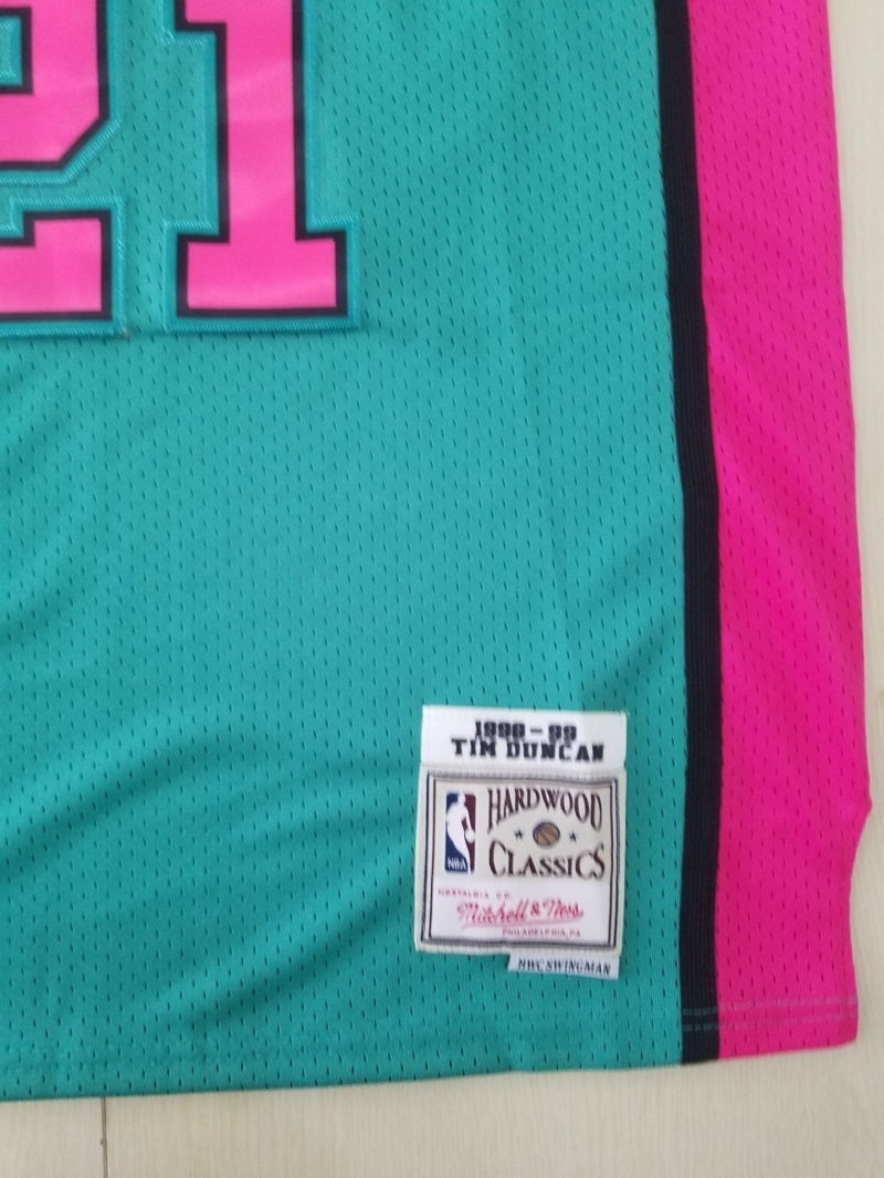 San Antonio Spurs #21 Tim Duncan throwback jersey green Spurs 21 Retro Light Green s-xxl Style 2 basketball jersey product view 1