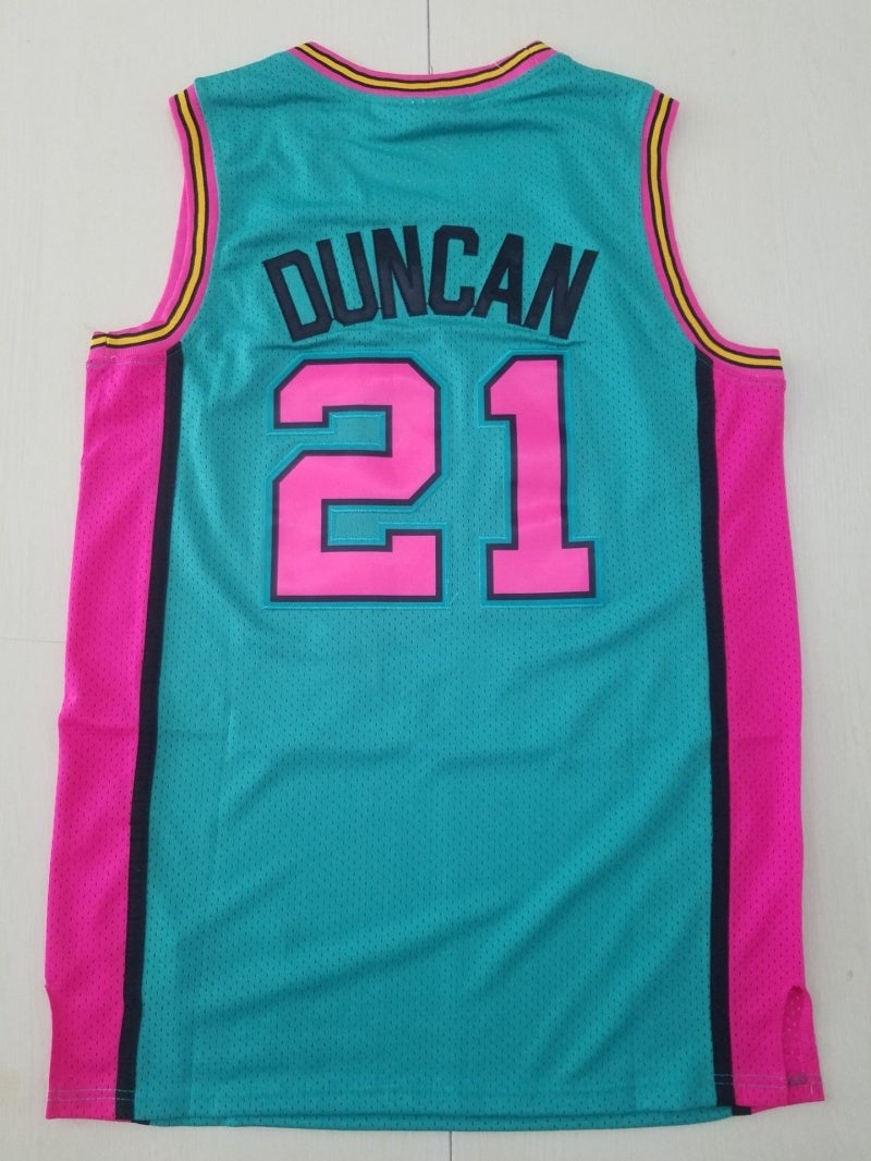 San Antonio Spurs #21 Tim Duncan throwback jersey green Spurs 21 Retro Light Green s-xxl Style 8 basketball jersey product view 1