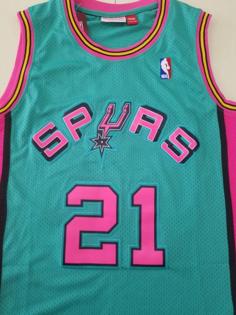 San Antonio Spurs #21 Tim Duncan throwback jersey green Spurs 21 Retro Light Green s-xxl Style 9 basketball jersey product view 1
