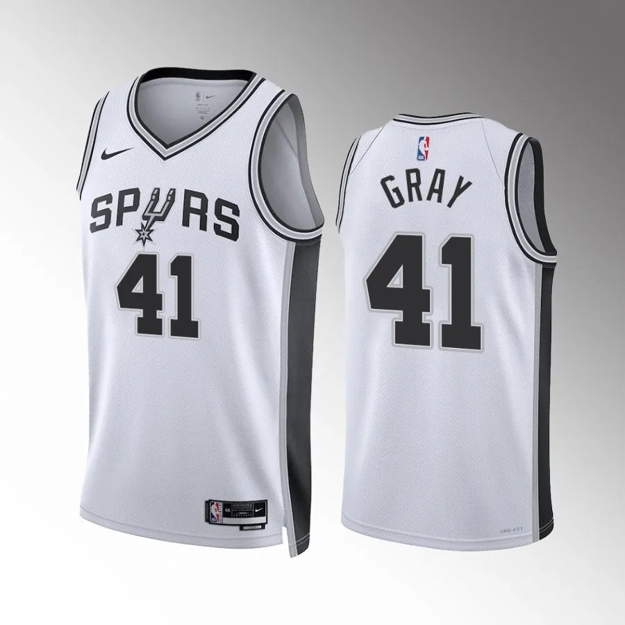 San Antonio Spurs #41 RaiQuan Gray White Association Edition Men Jersey Style 2 Basketball Jersey basketball jersey product view 1