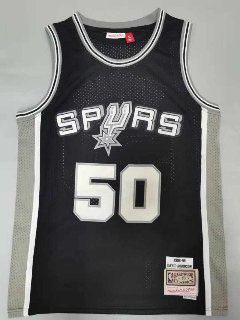 San Antonio Spurs #50 David Robinson Spurs 50# Retro - Black Style 1 Basketball Jersey basketball jersey product view 1