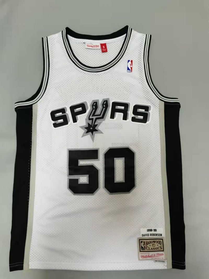 San Antonio Spurs #50 David Robinson Spurs 50# Retro - White Style 2 Basketball Jersey basketball jersey product view 1