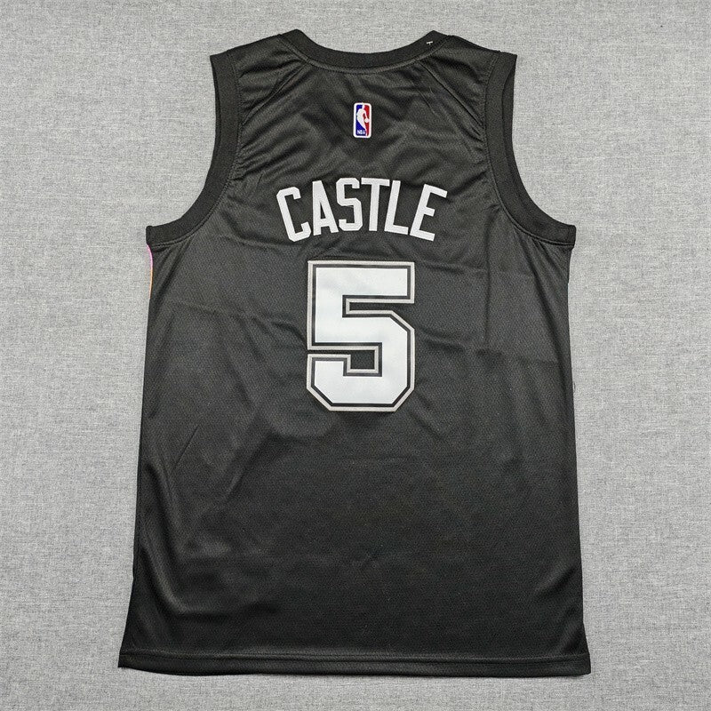 San Antonio Spurs #5 Stephon Castle 26 Spurs 5 Black City Edition Style 3 Basketball Jersey basketball jersey product view 1