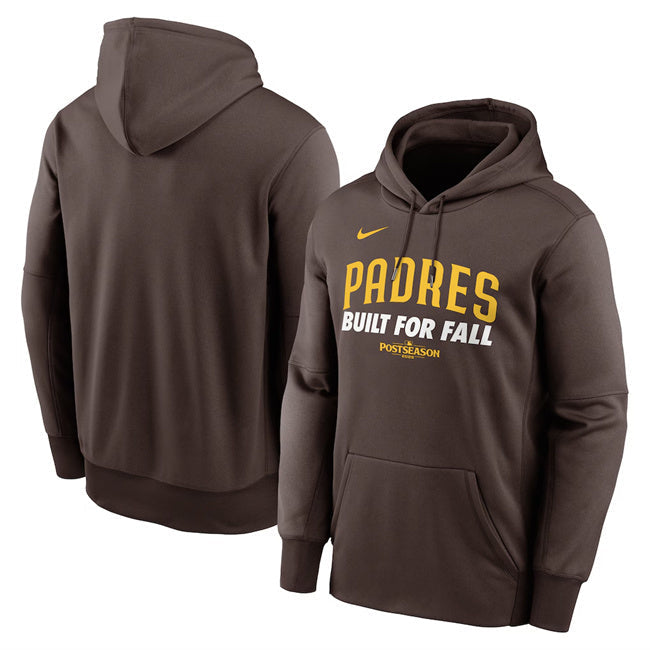 San Diego Padres Brown 2025 Postseason Collection Therma Fleece Hoodie Baseball Jersey baseball jersey product view 1