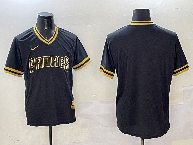 San Diego Padres Padres Black Gold Adult Style 3 Baseball Jersey baseball jersey product view 1