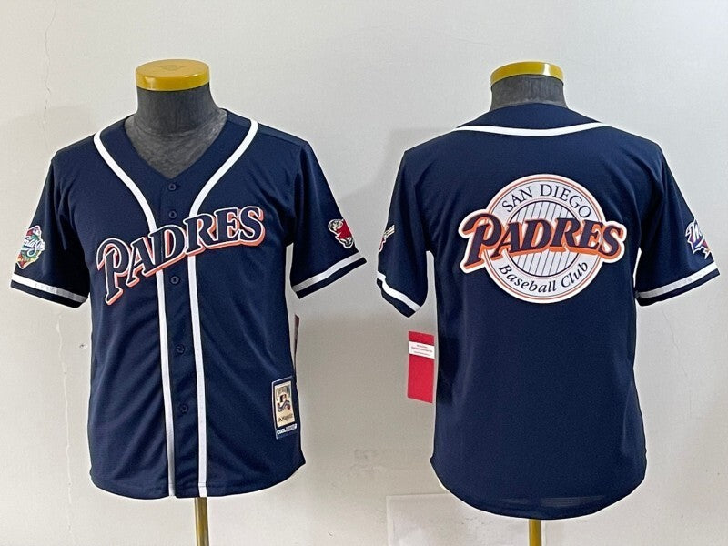San Diego Padres Padres Retro Youth Style 1 Baseball Jersey baseball jersey product view 1