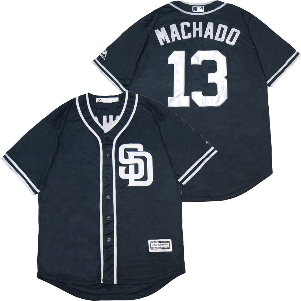 San Diego Padres #13 Manny Machado Padres 13 Blue Fan Baseball Jersey baseball jersey product view 1