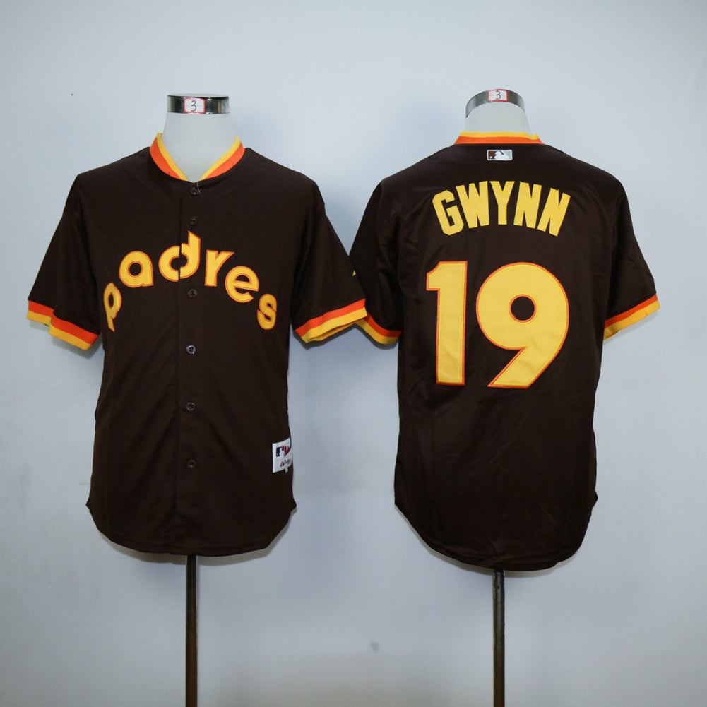 San Diego Padres #19 Padres 19 1984 Inverted Baseball Jersey baseball jersey product view 1
