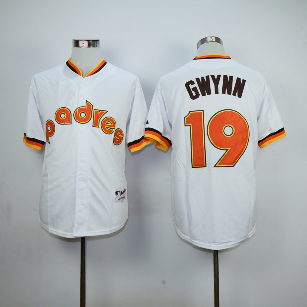 San Diego Padres #19 Padres Team 19# 1984 Inverted Edition Retro Player Baseball Jersey baseball jersey product view 1