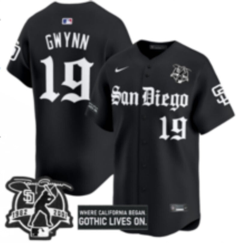 San Diego Padres #19 Tony Gwynn Padres 5 Collaboration Style 2 Baseball Jersey baseball jersey product view 1