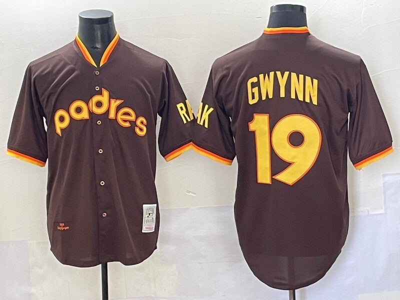 San Diego Padres #19 Tony Gwynn Padres Retro Adult Style 2 Baseball Jersey baseball jersey product view 1