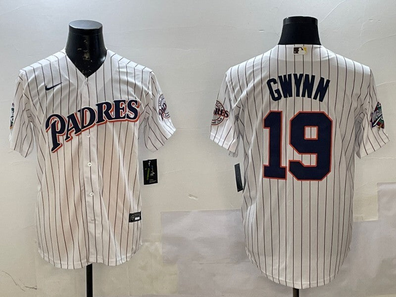 San Diego Padres #19 Tony Gwynn Padres Retro Adult Style 3 Baseball Jersey baseball jersey product view 1