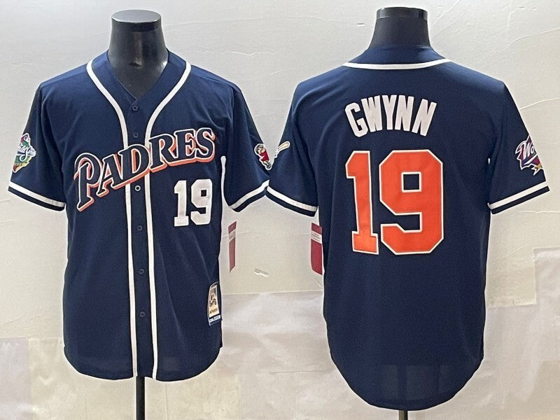 San Diego Padres #19 Tony Gwynn Padres Retro Adult Style 4 Baseball Jersey baseball jersey product view 1