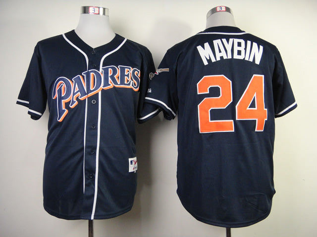 San Diego Padres #24 Authentic Cameron Maybin 1998 Turn Back The Clock Jersey Baseball Jersey baseball jersey product view 1