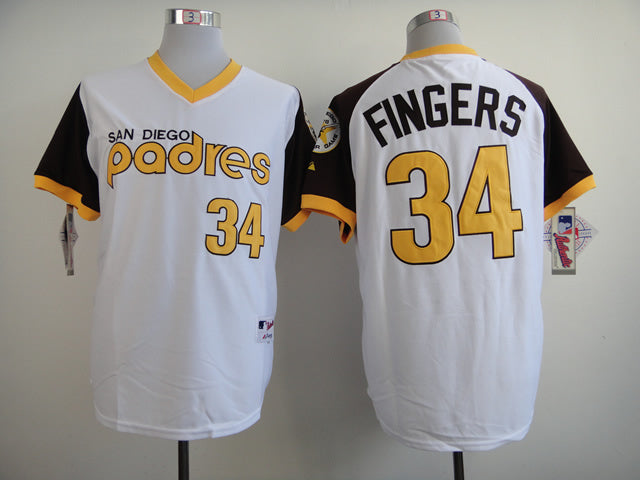 San Diego Padres #34 Padres 34# White 1978 Inverted Retro Player Baseball Jersey baseball jersey product view 1