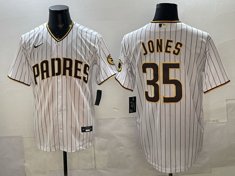 San Diego Padres #35 Jones Padres Adult Style 2 Baseball Jersey baseball jersey product view 1