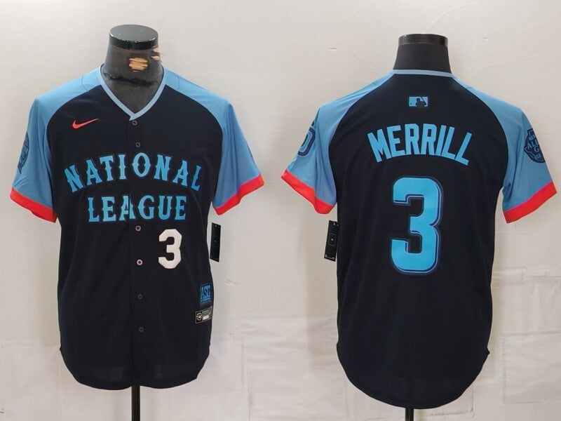 San Diego Padres #3 Jackson Merrill Padres 24 All-Star Style 4 Baseball Jersey baseball jersey product view 1
