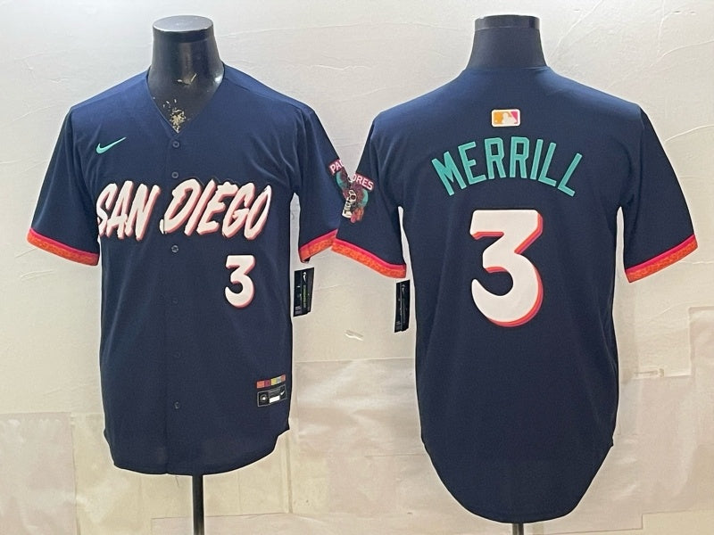 San Diego Padres #3 Jackson Merrill Padres Special V2 Baseball Jersey baseball jersey product view 1