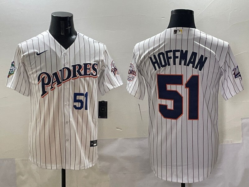 San Diego Padres #51 Trevor Hoffman Padres Retro Adult Style 1 Baseball Jersey baseball jersey product view 1