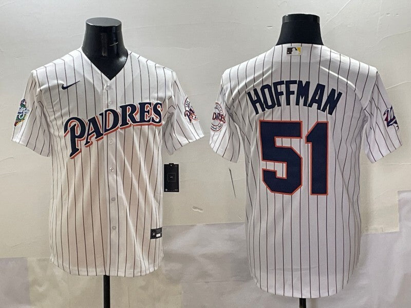 San Diego Padres #51 Trevor Hoffman Padres Retro Adult Style 2 Baseball Jersey baseball jersey product view 1