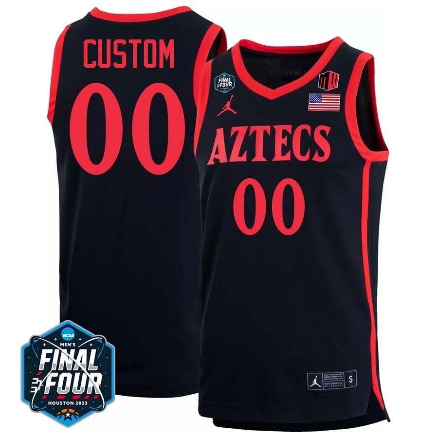 San Diego State 2023 Final Four College Basketball Limited Custom Jersey – Black College Football Jersey football jersey product view 1